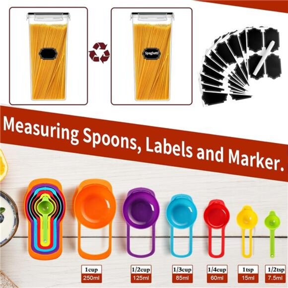 30 Pack Airtight Food Storage Containers for Kitchen Pantry Organizers - Picture 5 of 7